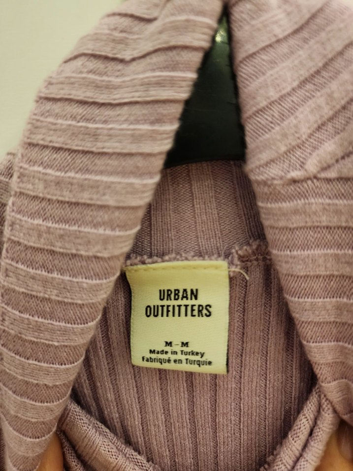 pembe lila triko boğazlı Kadın Kazak - Görsel 3