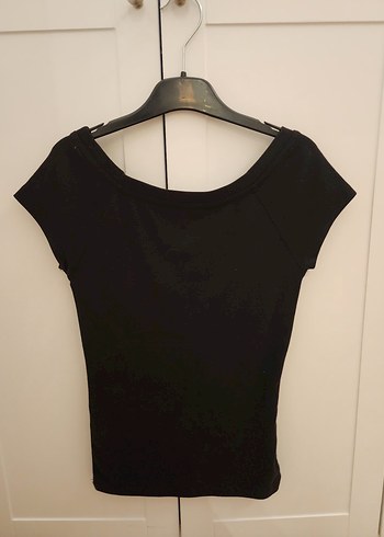 Oxxo Siyah Kayık Yaka Tişört - Görsel 2