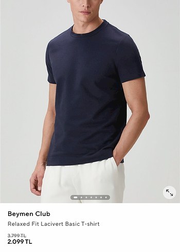 Beymen Club Lacivert Basic Bisiklet Yaka Erkek Tisort