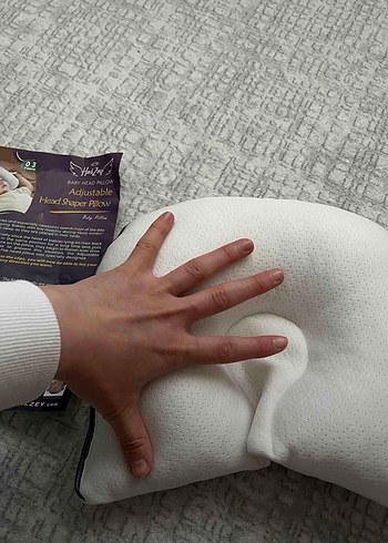 Bebek Kafa Şekillendirici Beyaz Yastık - Görsel 4