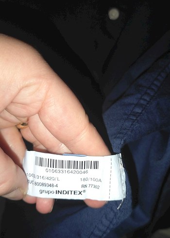 ZARA Düğmeli Lacivert Denim Erkek Gömlek - Görsel 3