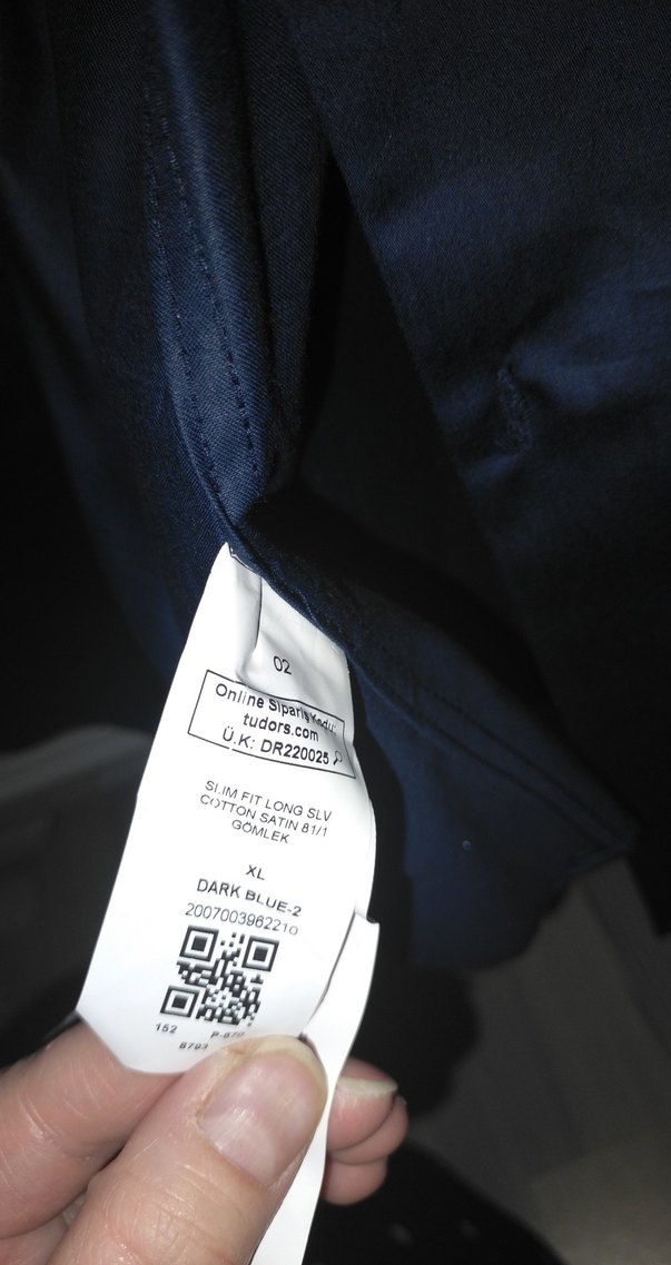 TUDORS Düğmeli Lacivert Erkek Gömlek - Görsel 3