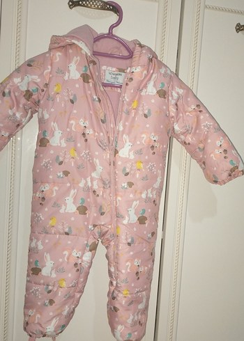 Kız Bebek Desenli Pembe Tulum - Görsel 2