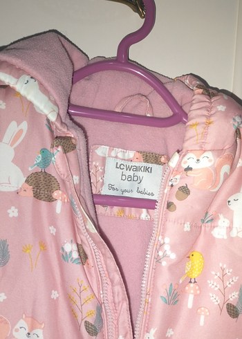 Kız Bebek Desenli Pembe Tulum - Görsel 3