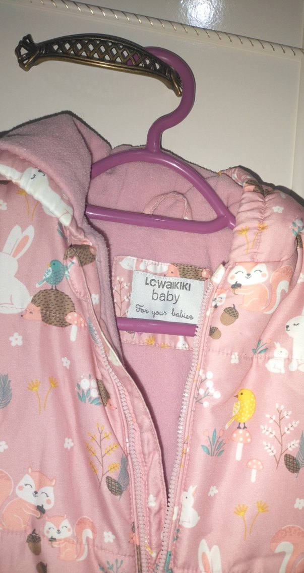 Kız Bebek Desenli Pembe Tulum - Görsel 3