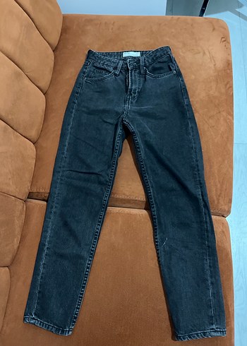 Bershka Koyu Lacivert Yuksek Bel Denim Jean