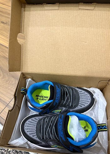23 Beden siyah Renk Skechers Erkek Çocuk Siyah Spor Ayakkabı