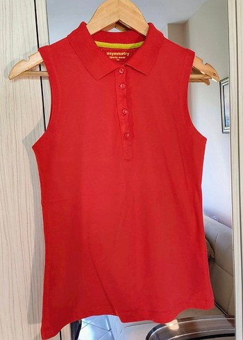 Asymmetry Asymmetry Kırmızı Polo Kolsuz Tişört