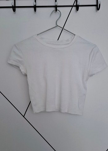 Beyaz Basic Penye Crop Top