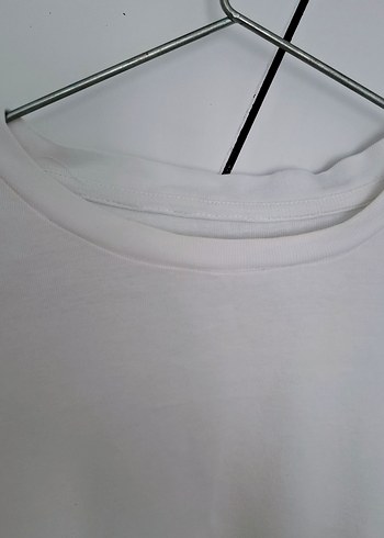 s Beden Beyaz Basic Penye Crop Top