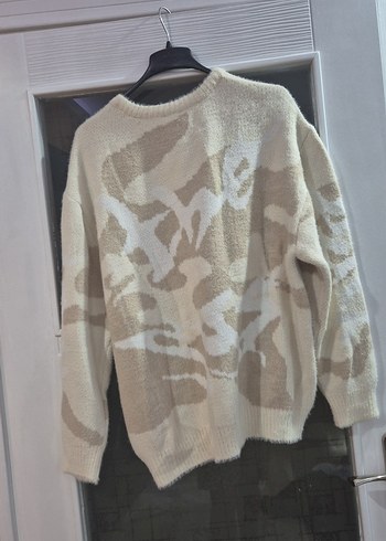 Bej Kamuflaj Desenli erkek yün Kazak - Görsel 4