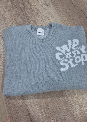 Gri Örgü Yün erkek Kazak, Salaş Kesim - Görsel 5