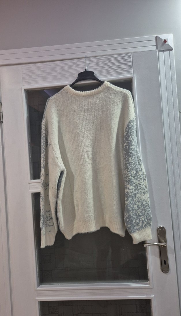 Gri Örme Salaş erkek  yün - Görsel 3