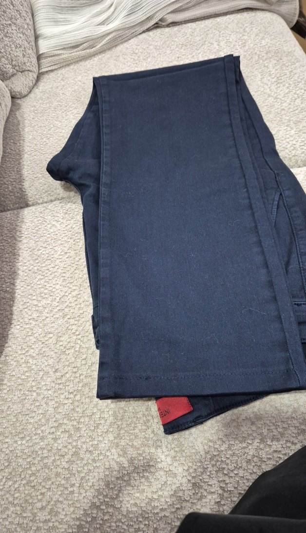 Erkek Lacivert Kemerli Denim Pantolon - Görsel 2