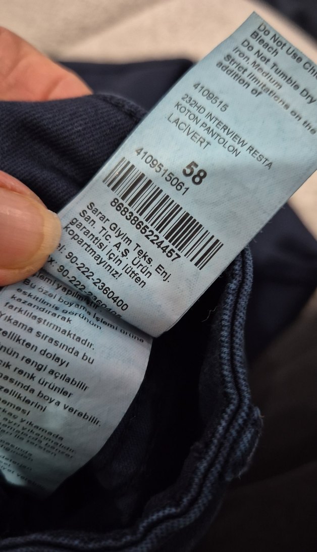 Erkek Lacivert Kemerli Denim Pantolon - Görsel 5