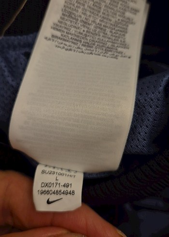 Nike Baskılı Mavi Midi Spor Şort - Görsel 5