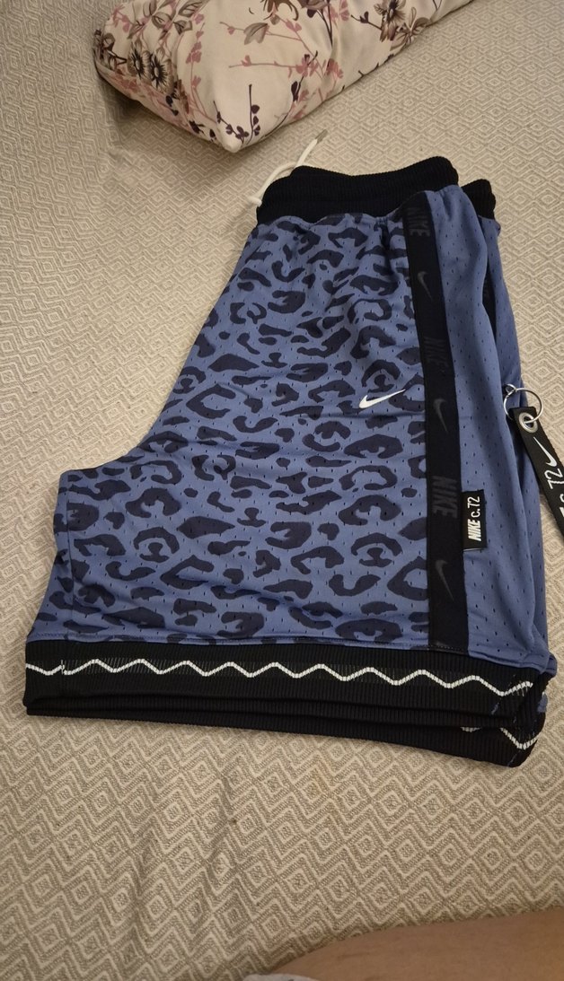 Nike Baskılı Mavi Midi Spor Şort - Görsel 2