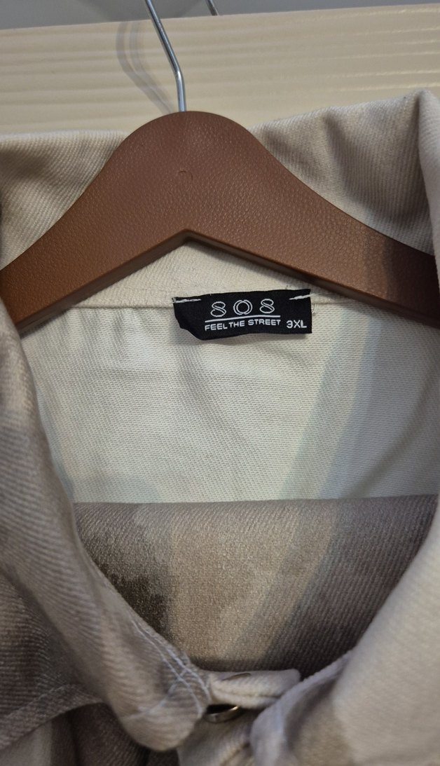 Erkek Bej Kamuflaj Düğmeli Gömlek pantolon takım - Görsel 2