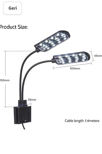  Beden Akvaryum Led Aydınlatma Beyaz 15 Watt