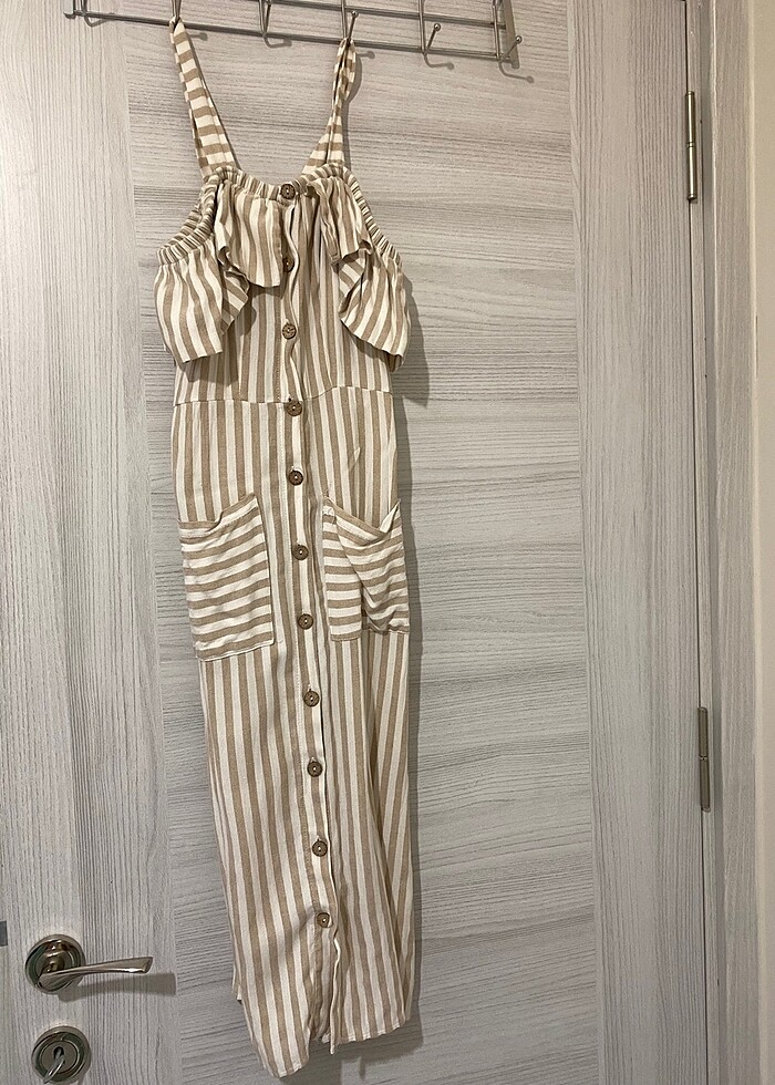 Pamuk cotton düğmeli elbise - Görsel 3