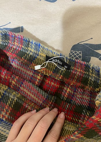 Addax Kadın Midi Ekose Etek - Görsel 2