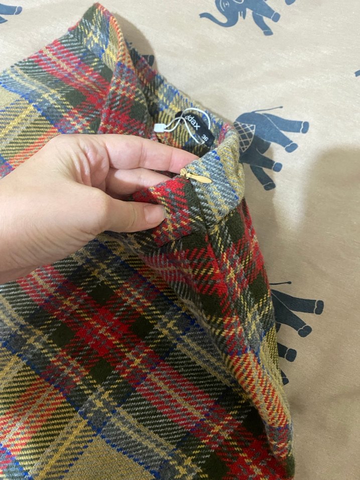 Addax Kadın Midi Ekose Etek - Görsel 3