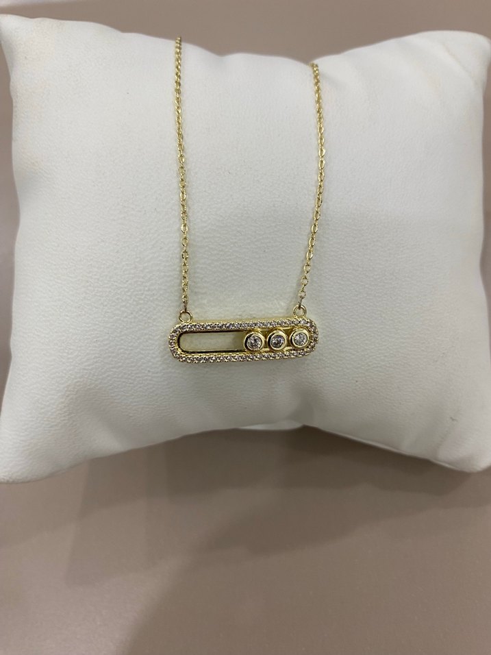 14k Altın renginde messi kolye - Görsel 3