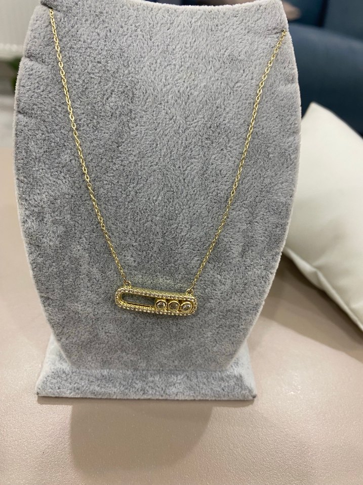 14k Altın renginde messi kolye - Görsel 2