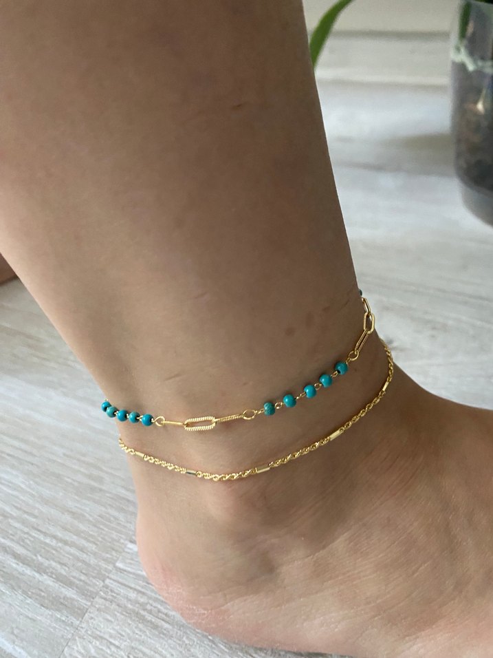 Zincir Detaylı Altın Renkli halhal - Görsel 2