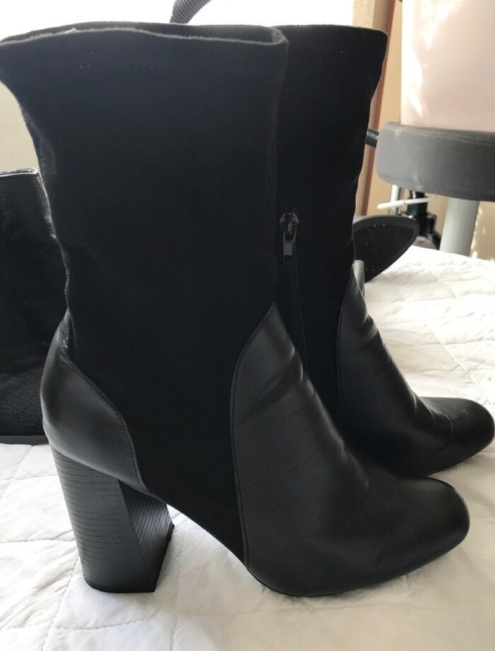 Siyah Süet  Topuklu Kadın Bot - Görsel 3