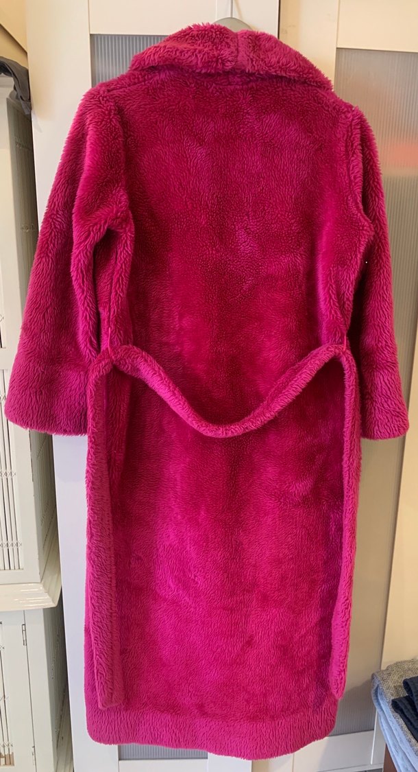 Fuşya Uzun Peluş Kadın Kaban - Görsel 3