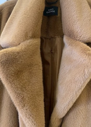 Kahverengi Kürk Detaylı Kadın Uzun Kaban - Görsel 9