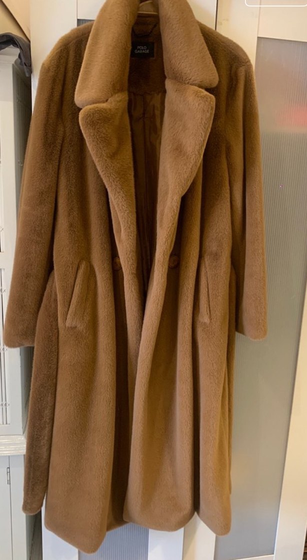 Kahverengi Kürk Detaylı Kadın Uzun Kaban - Görsel 4