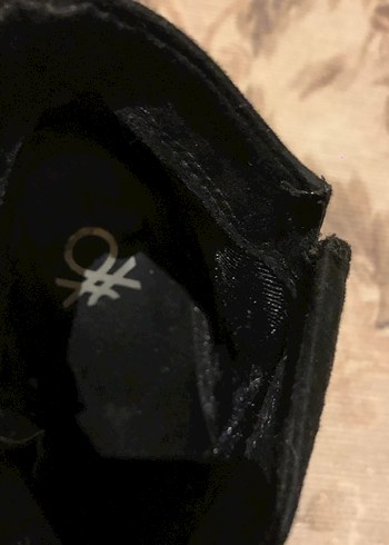 Siyah Süet Benetton Topuklu Kadın Bot - Görsel 4