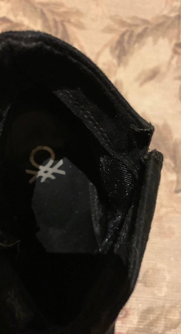 Siyah Süet Benetton Topuklu Kadın Bot - Görsel 4