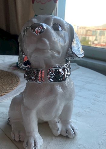 Beyaz Gri Köpek Figürü - Görsel 2