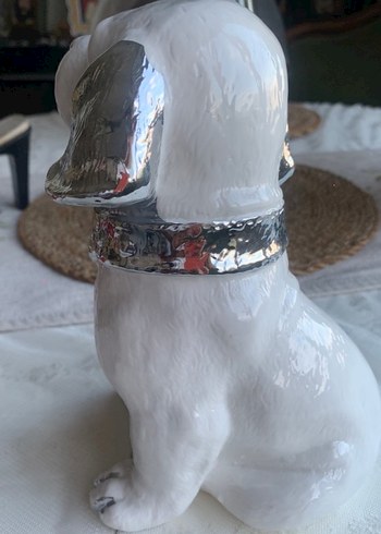 Beyaz Gri Köpek Figürü - Görsel 6