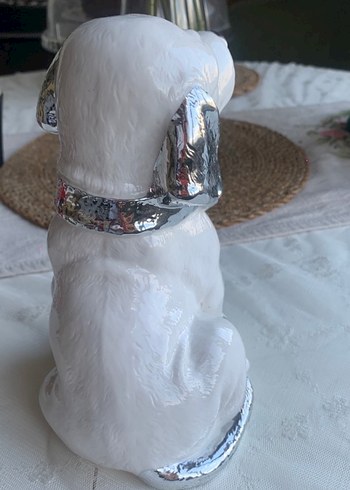 Beyaz Gri Köpek Figürü - Görsel 5