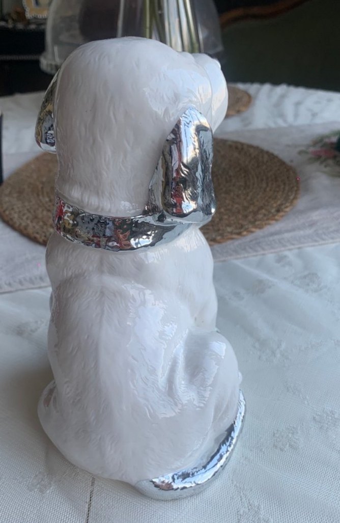 Beyaz Gri Köpek Figürü - Görsel 5