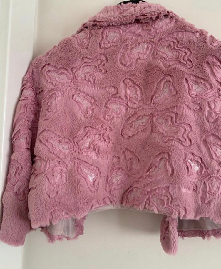 L beden Pudra Pembe Nakışlı Bolero - Görsel 3