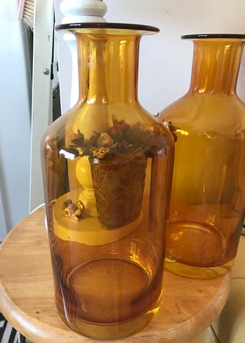 İkili Parlak Sarı Cam Vazo set fiyatıdır - Görsel 8