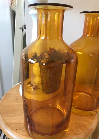 İkili Parlak Sarı Cam Vazo set fiyatıdır - Görsel 7