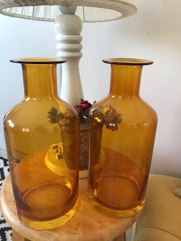 İkili Parlak Sarı Cam Vazo set fiyatıdır - Görsel 3