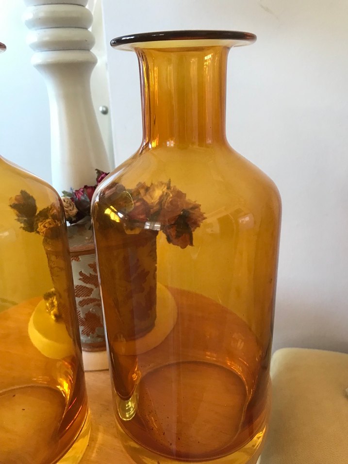 İkili Parlak Sarı Cam Vazo set fiyatıdır - Görsel 2