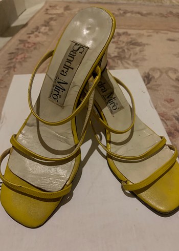 37 Beden Sarı Topuklu Stiletto Kadın Sandalet