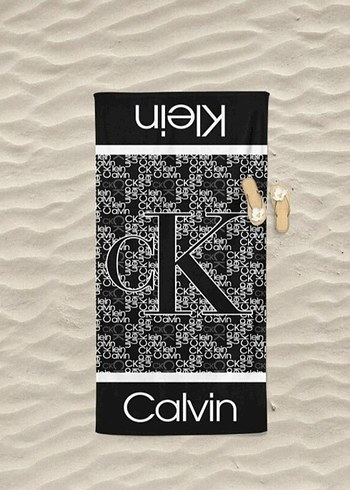 LC Waikiki Calvin Siyah Baskılı Plaj Havlusu