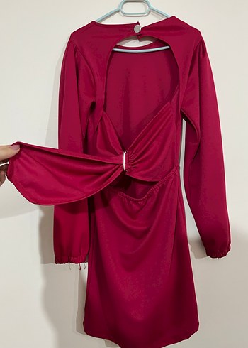 Pembenin tonu Kadın Uzun Kollu Triko Elbise - Görsel 2