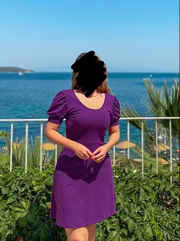 Mor günlük elbise