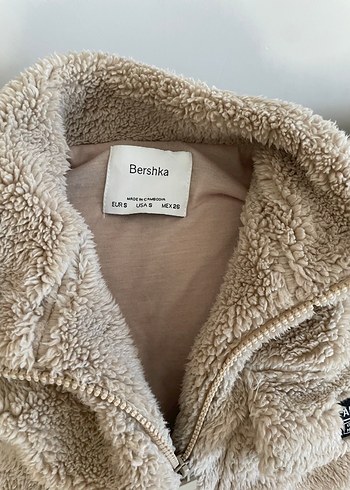 Bershka Kadın Bej Kısa Peluş Ceket