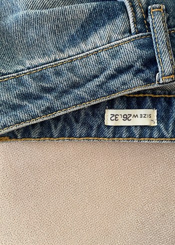 26 Beden Kadın Mavi Midi Denim Jean